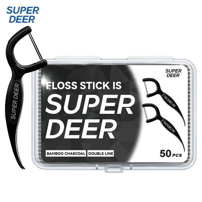 ⁦النسخة الدولية من SUPER DEER، طراز الشباب، فحم الخيزران، خط مزدوج، علبة تحتوي على 50 قطعة.⁩ - الصورة ⁦2⁩