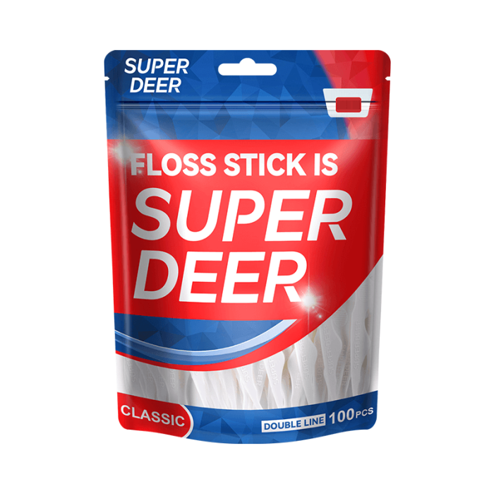⁦حقيبة SUPER DEER الكلاسيكية ذات الخط المزدوج ذات الإصدار الدولي، 100 قطعة، شريط عظمي عمودي⁩ - الصورة ⁦1⁩