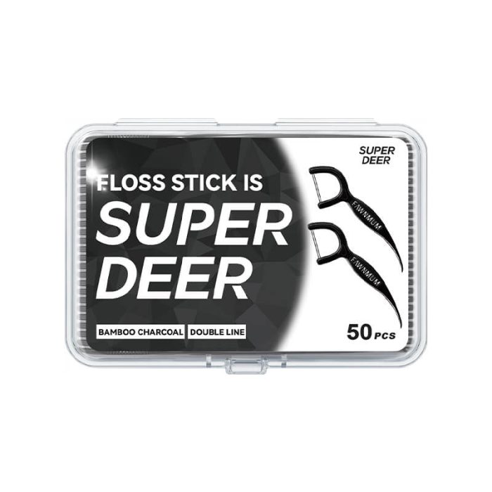 ⁦النسخة الدولية من SUPER DEER، طراز الشباب، فحم الخيزران، خط مزدوج، علبة تحتوي على 50 قطعة.⁩ - الصورة ⁦1⁩