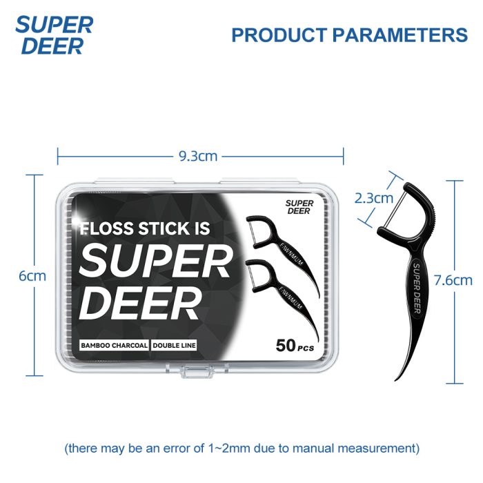 ⁦النسخة الدولية من SUPER DEER، طراز الشباب، فحم الخيزران، خط مزدوج، علبة تحتوي على 50 قطعة.⁩ - الصورة ⁦6⁩